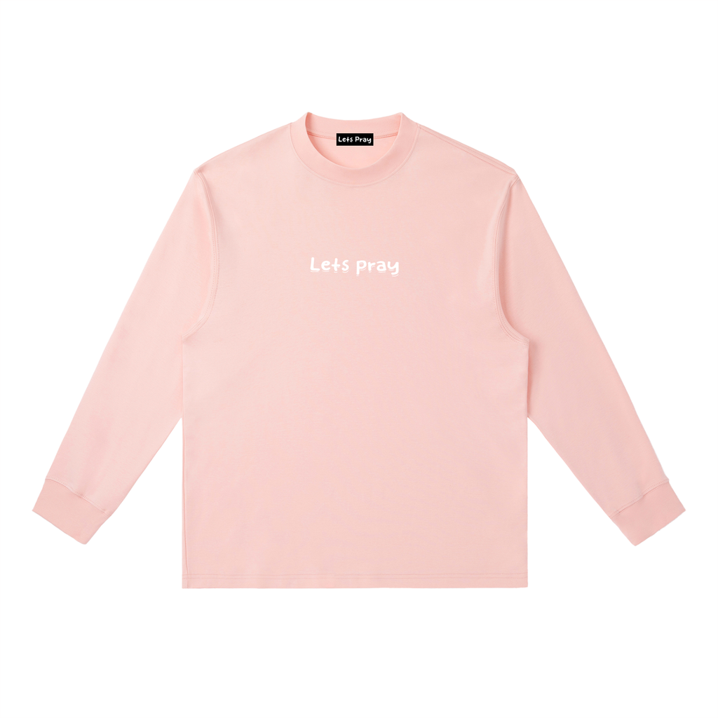 Essential Crewneck Long-Sleeve "Can i pray for u?" T-Shirt
