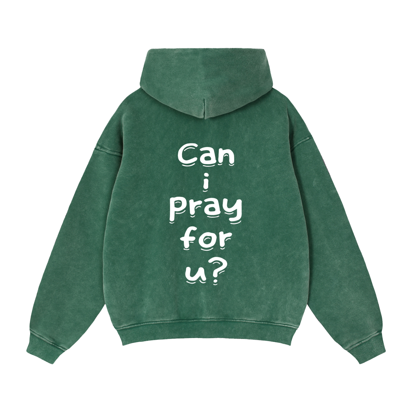 Zip-Through Boxy Fleece "Can i pray for u?" Hoodie