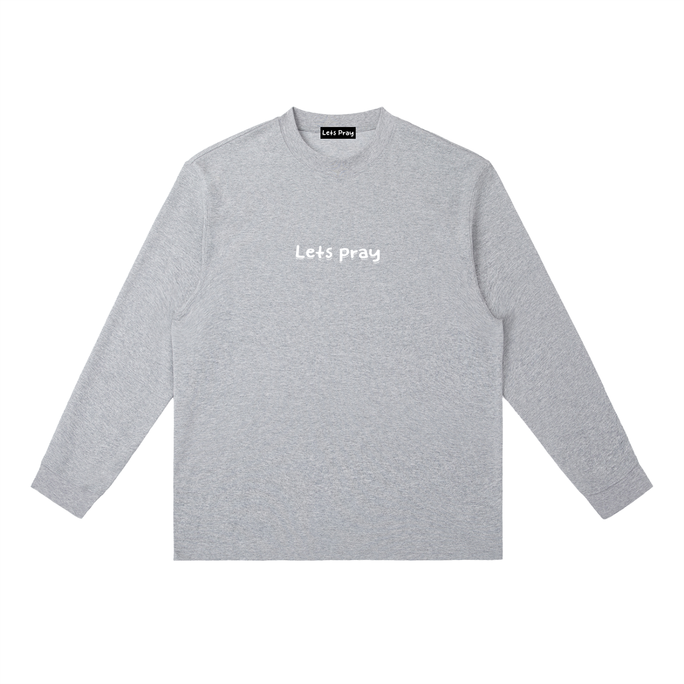 Essential Crewneck Long-Sleeve "Can i pray for u?" T-Shirt
