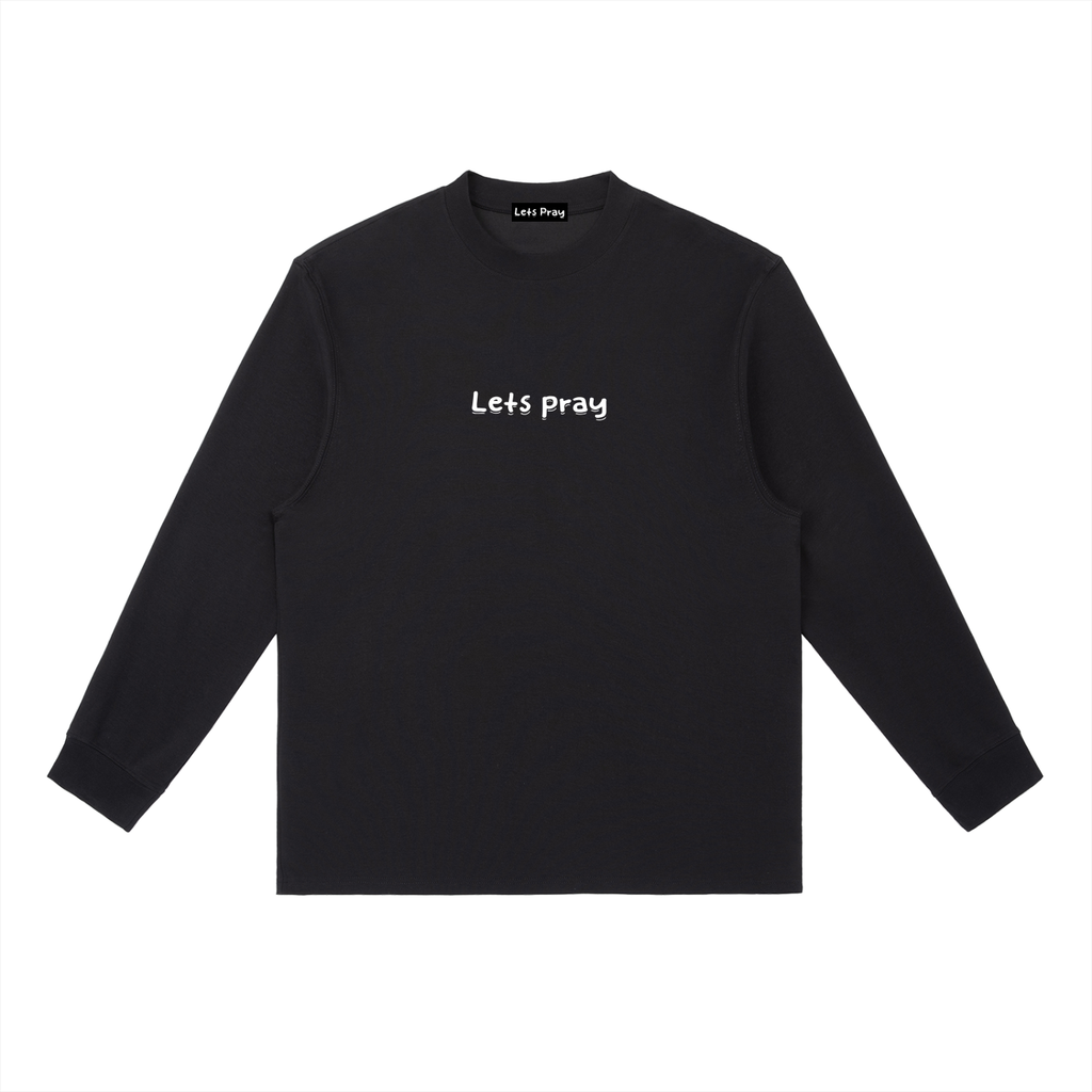 Essential Crewneck Long-Sleeve "Can i pray for u?" T-Shirt